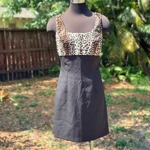 Vintage 90s Alyn Paige Leopard Print Mini Dress